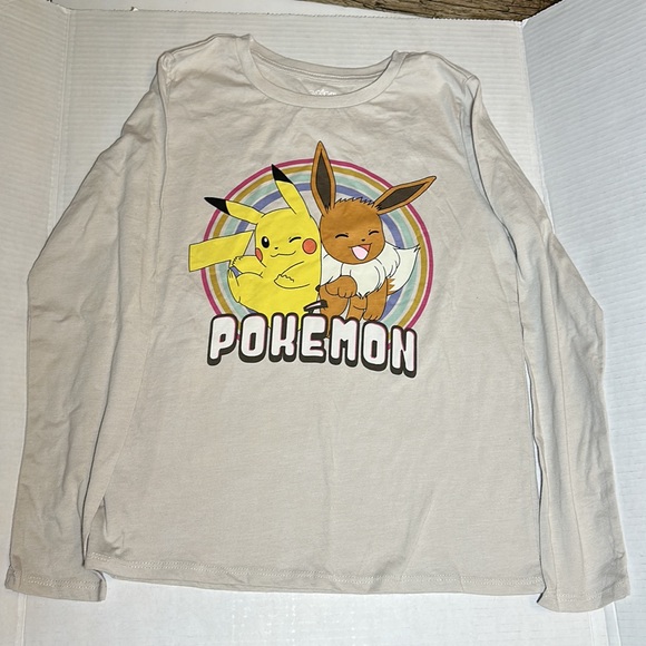 Pokemon Other - Pokémon Girls Tan Cotton Long-sleeve Shirt Top-Size XL